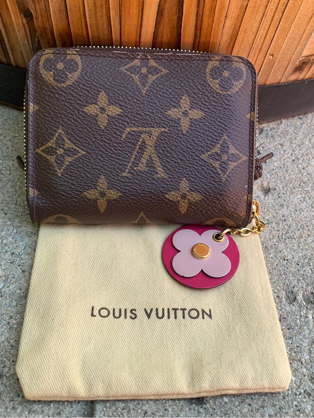 Louis Vuitton Compact Zippy with Flower Coin Purse Wallet